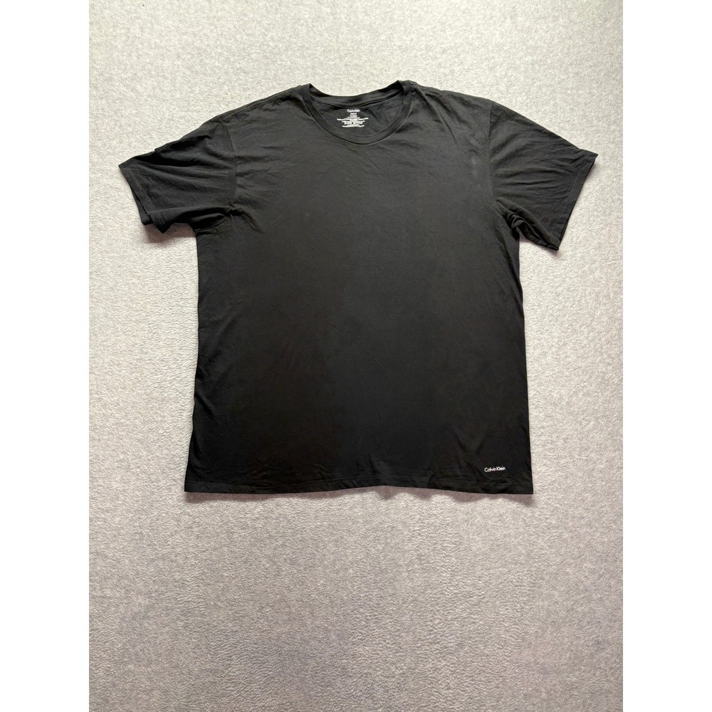 Calvin Klein Mens Classic Fit Black Cotton Short Sleeve Crewneck T-Shirt XL